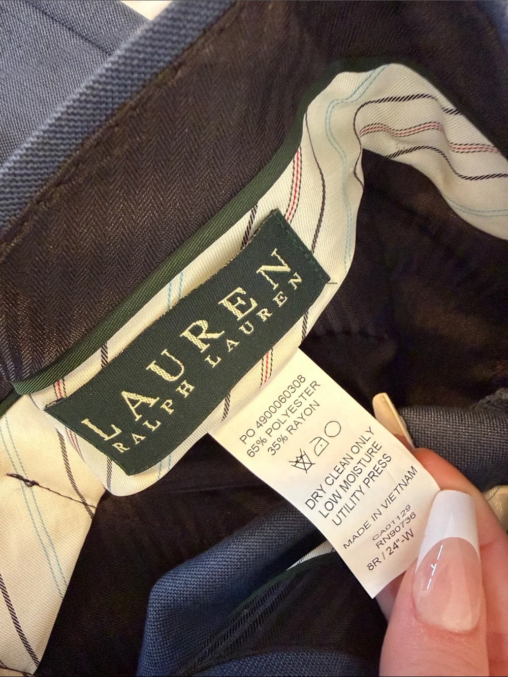 Ralph Lauren Slate Blue Two-Piece Suit Blazer & Pants